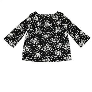 Black and White Floral Blouse